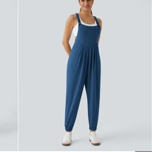 Halara Women's Size Small Waffle Knit Navy Blue Jogger Jumpsuit